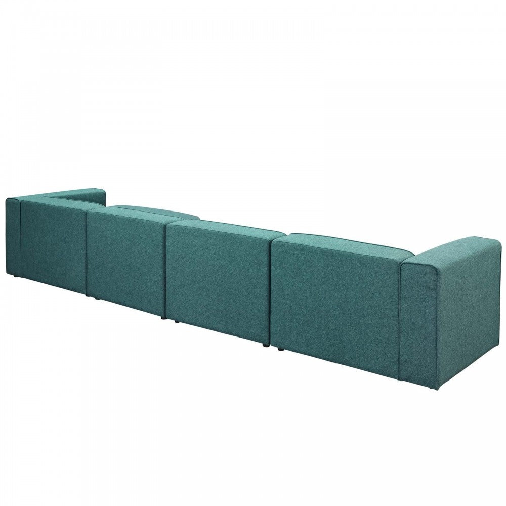 Mingle 5 Piece Upholstered Fabric Sectional Sofa Set, Teal, EEI-2833-TEA