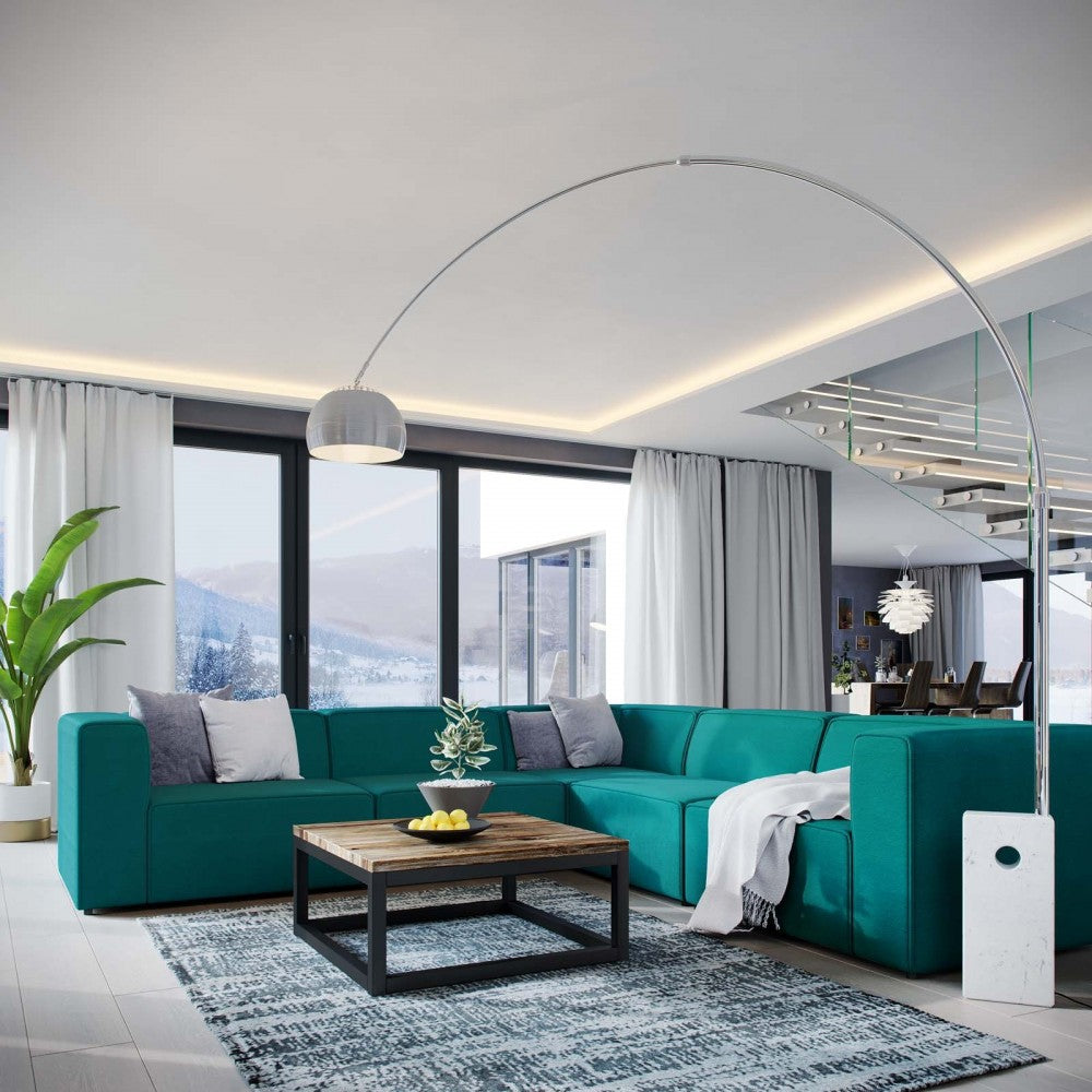 Mingle 5 Piece Upholstered Fabric Sectional Sofa Set, Teal, EEI-2835-TEA