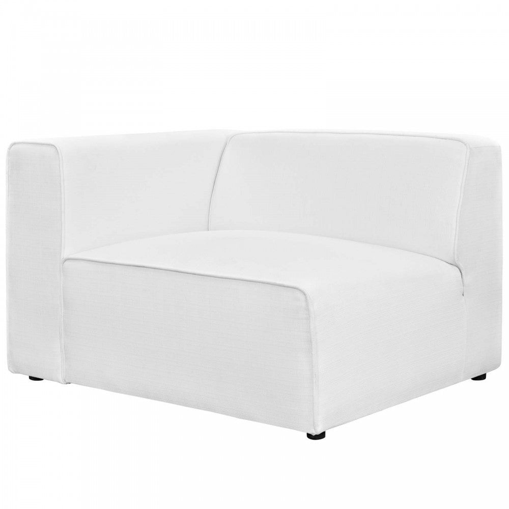 Mingle 7 Piece Upholstered Fabric Sectional Sofa Set, White, EEI-2837-WHI