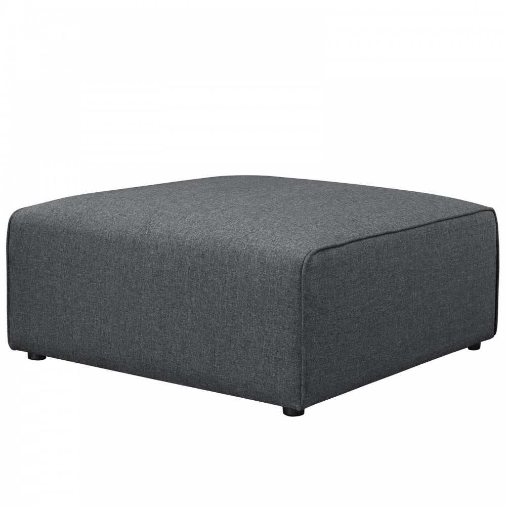 Mingle Fabric Ottoman, Gray
