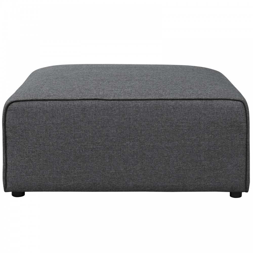 Mingle Fabric Ottoman, Gray