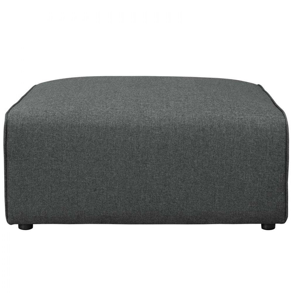 Mingle Fabric Ottoman, Gray