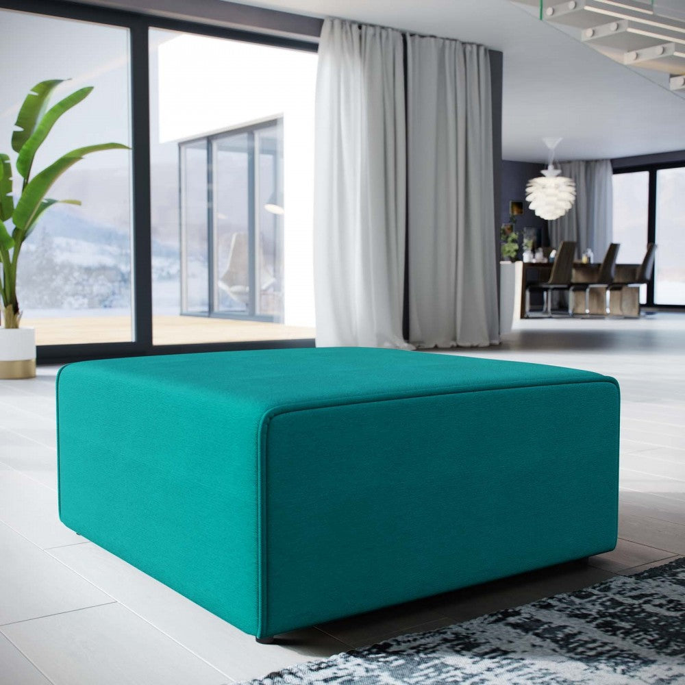 Mingle Fabric Ottoman, Teal
