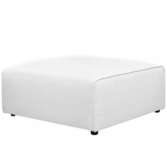 Mingle Fabric Ottoman, White
