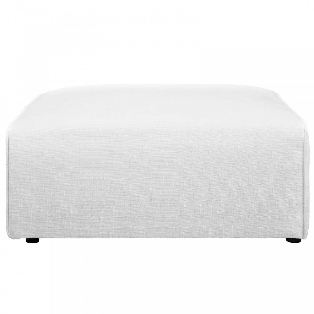 Mingle Fabric Ottoman, White