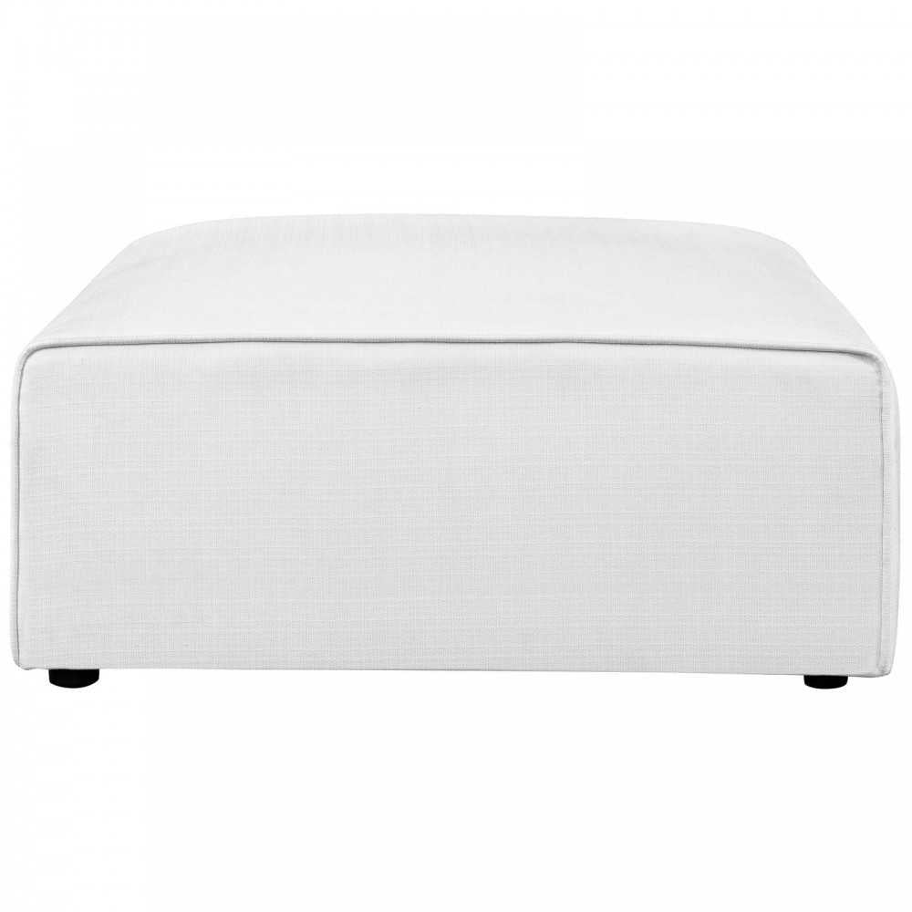 Mingle Fabric Ottoman, White