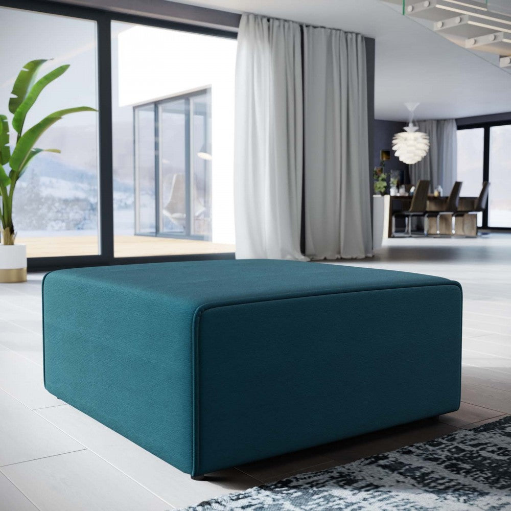 Mingle Fabric Ottoman, Blue