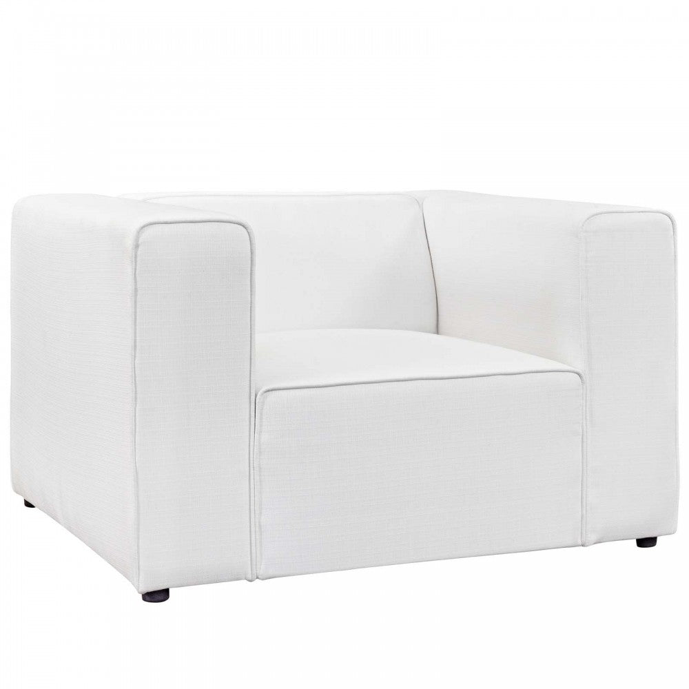 Mingle Upholstered Fabric Armchair, White