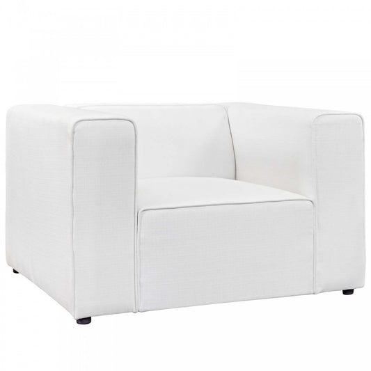 Mingle Upholstered Fabric Armchair, White