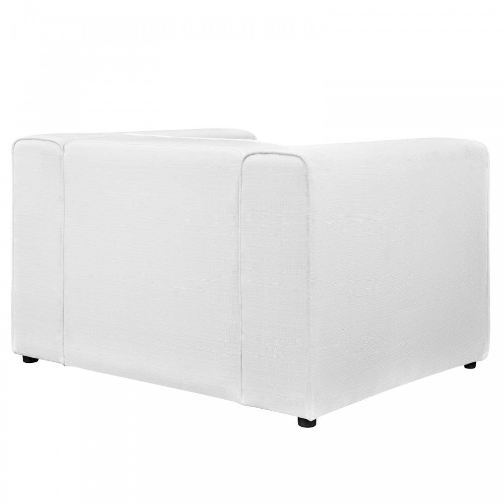 Mingle Upholstered Fabric Armchair, White