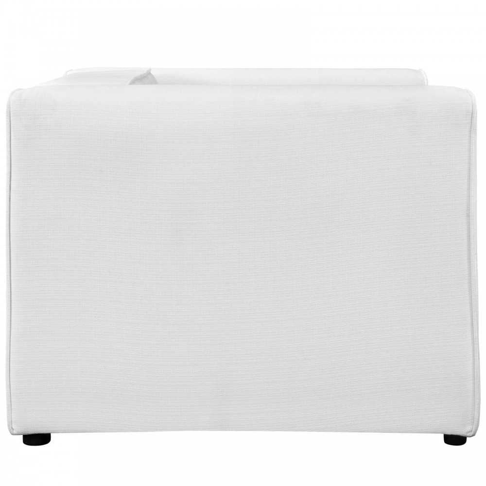 Mingle Upholstered Fabric Armchair, White