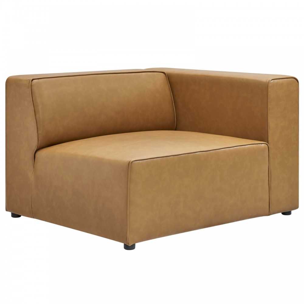 Mingle Vegan Leather 2-Piece Sectional Sofa Loveseat, Tan