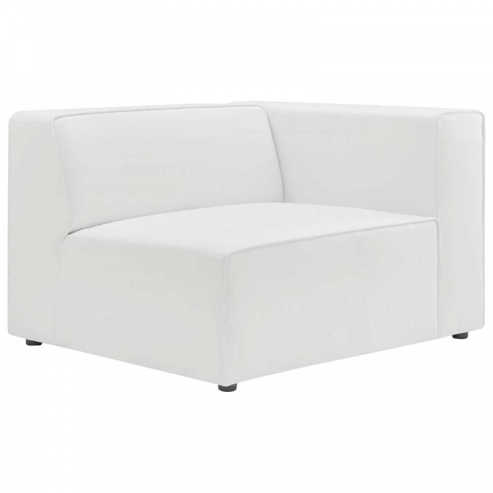 Mingle Vegan Leather 2-Piece Sectional Sofa Loveseat, White