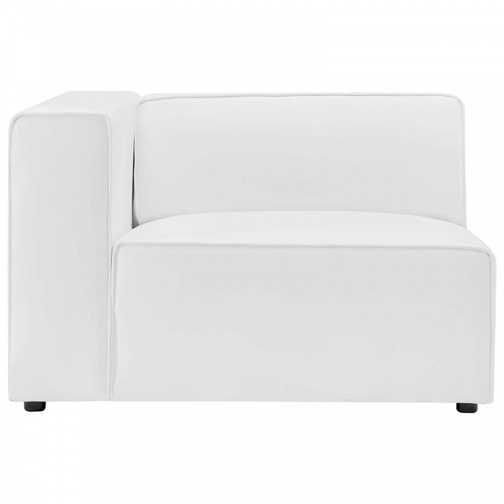 Mingle Vegan Leather 4-Piece Sectional Sofa, White