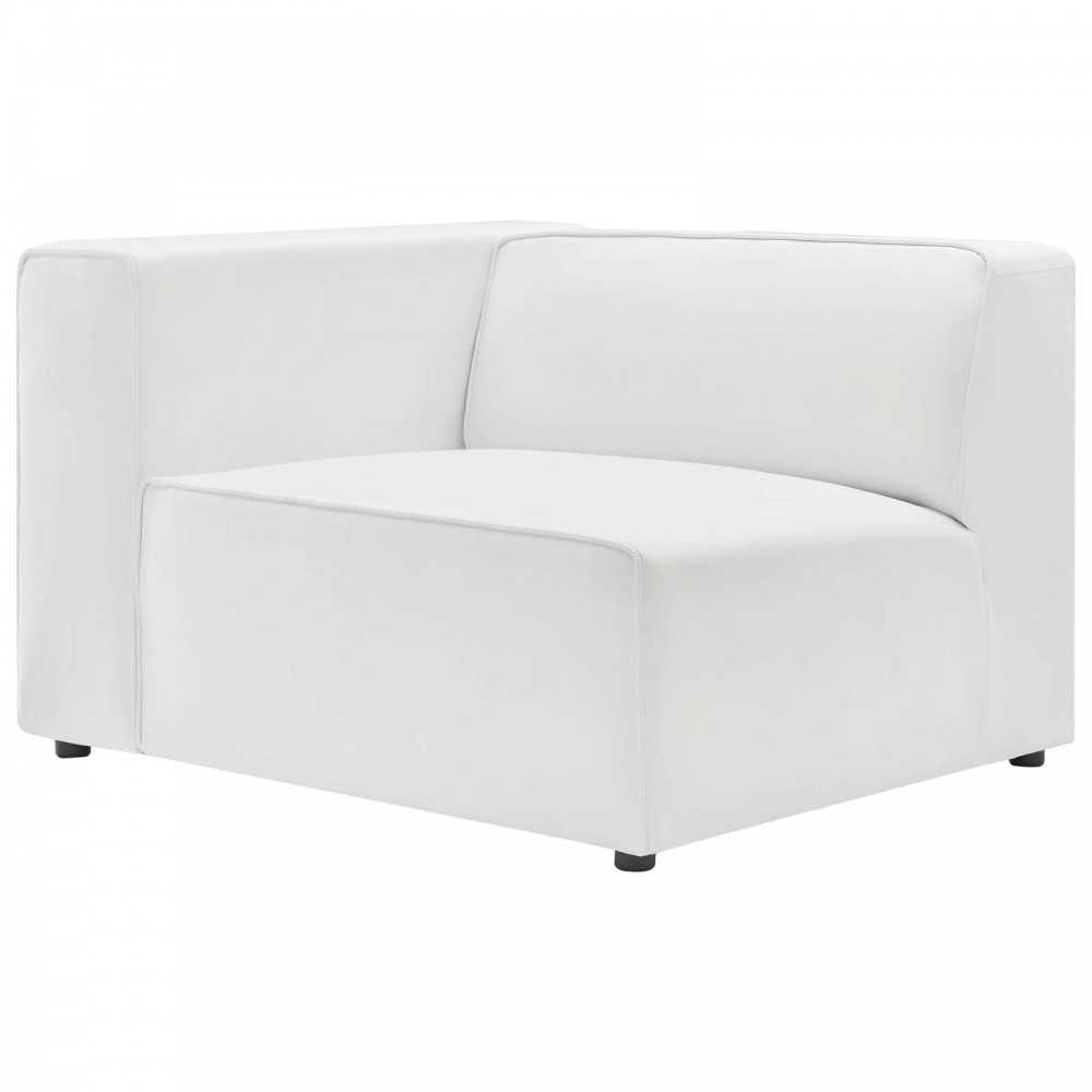 Mingle Vegan Leather 4-Piece Sofa and 2 Ottomans Set, White