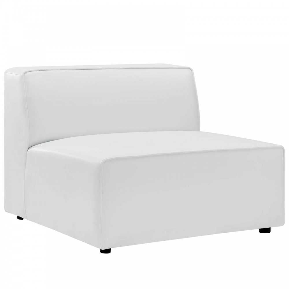 Mingle Vegan Leather 4-Piece Sofa and 2 Ottomans Set, White