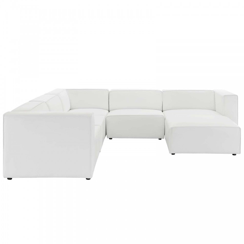 Mingle Vegan Leather 7-Piece Furniture Set, White