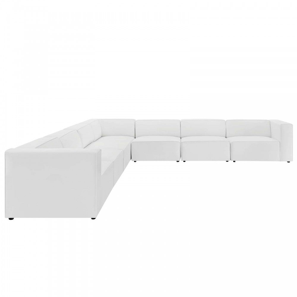 Mingle Vegan Leather 7-Piece Sectional Sofa, White, EEI-4798-WHI