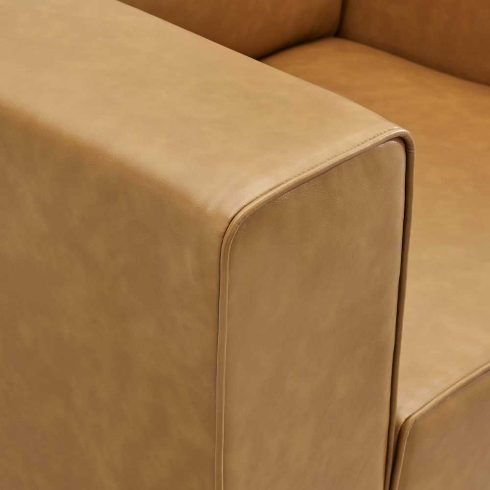 Mingle Vegan Leather Armchair, Tan