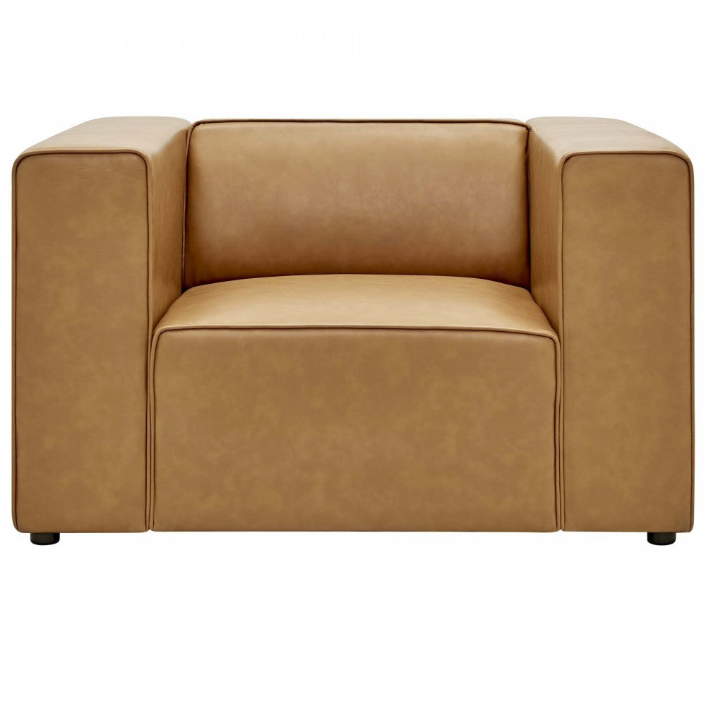 Mingle Vegan Leather Armchair, Tan