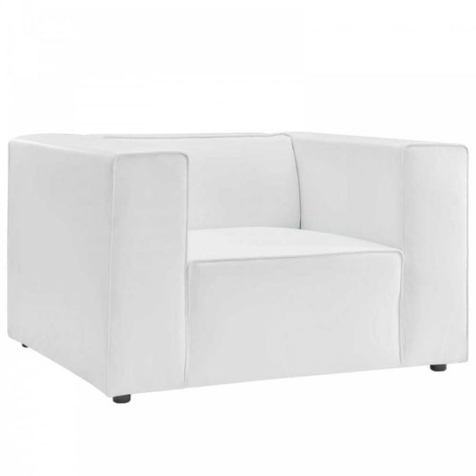 Mingle Vegan Leather Armchair, White