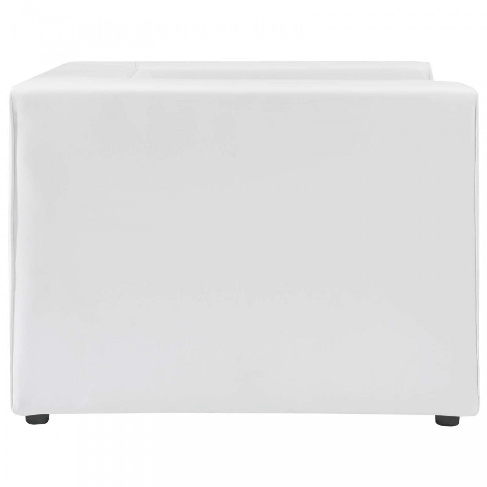 Mingle Vegan Leather Armchair, White