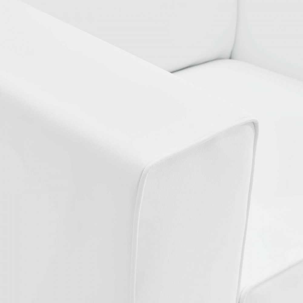 Mingle Vegan Leather Armchair, White
