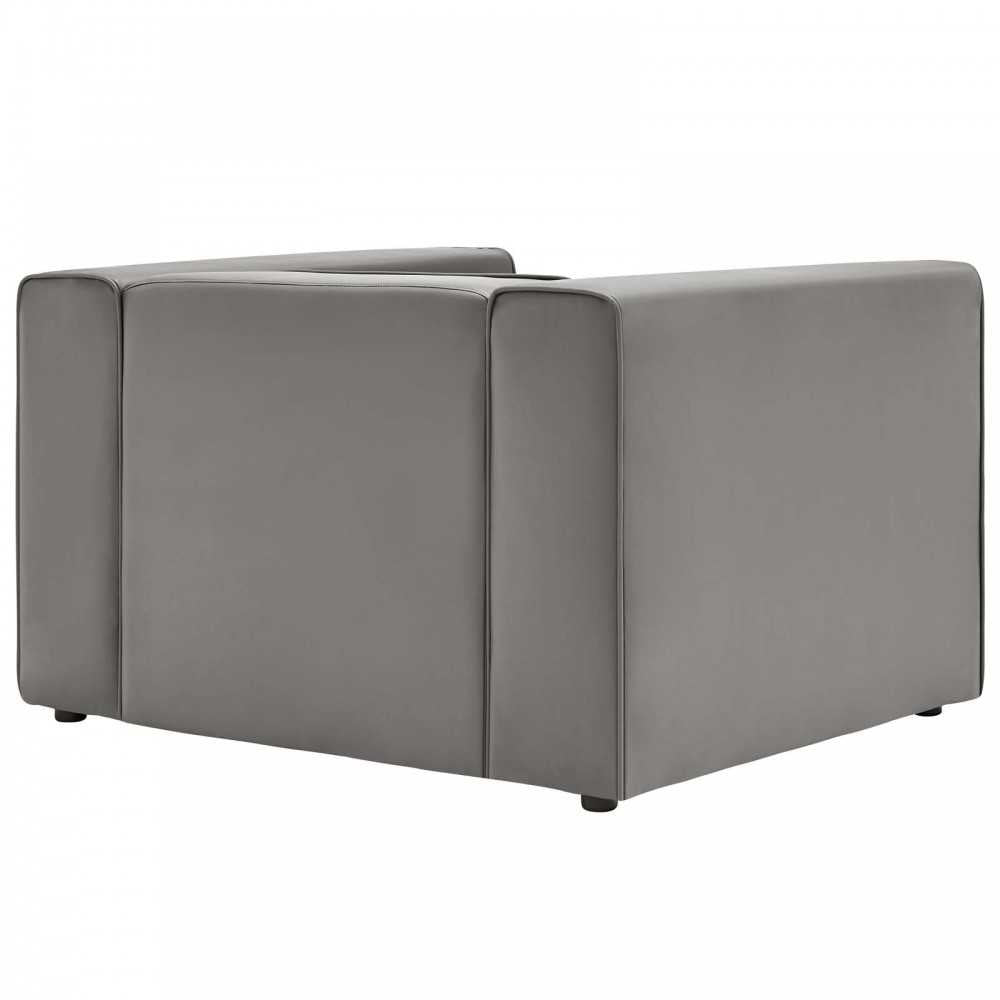 Mingle Vegan Leather Armchair, Gray