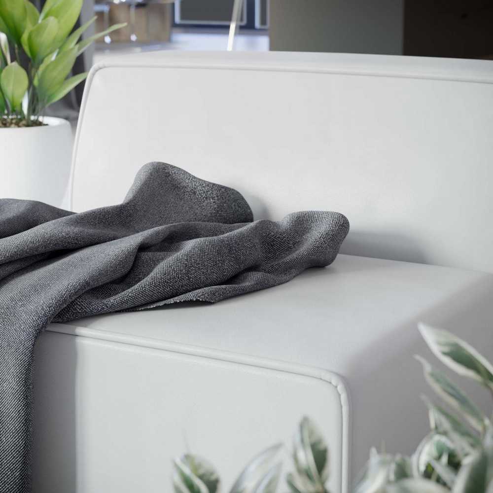 Mingle Vegan Leather Armless Chair, White