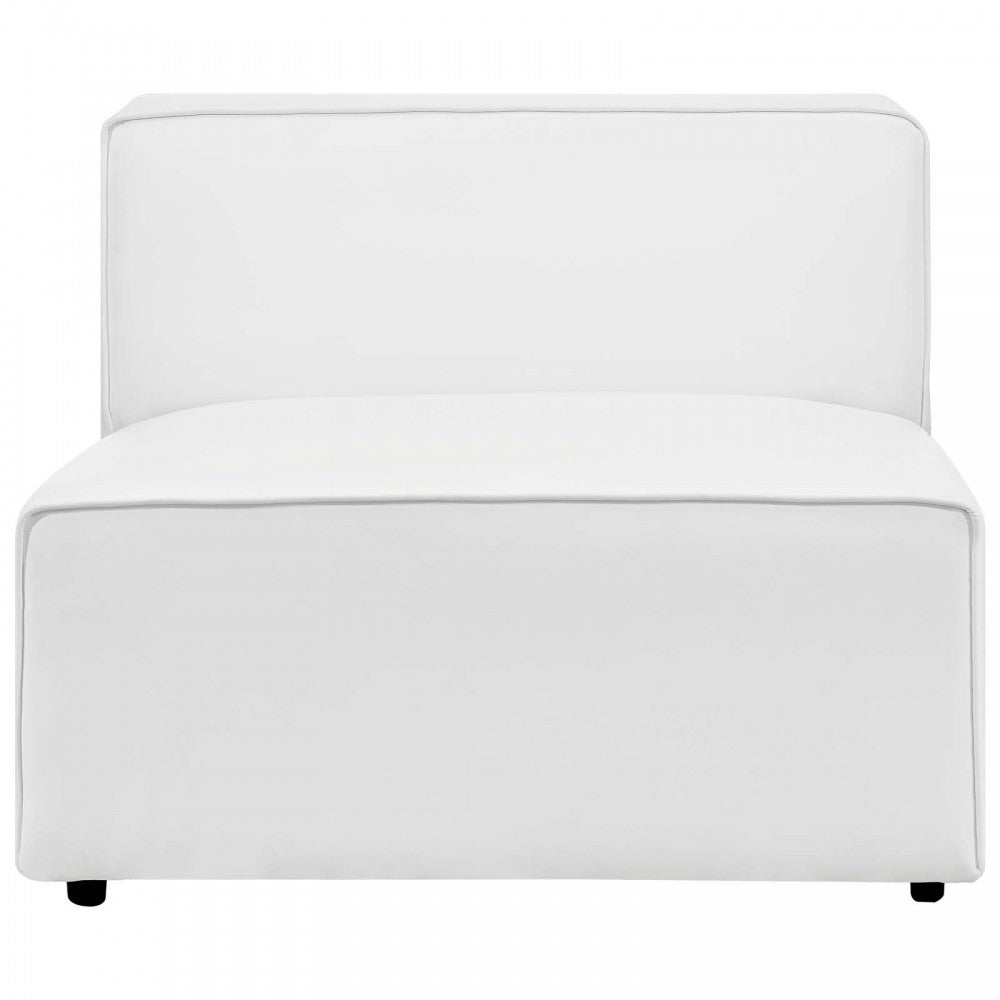 Mingle Vegan Leather Armless Chair, White