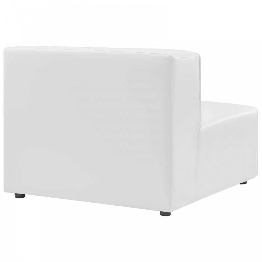 Mingle Vegan Leather Armless Chair, White