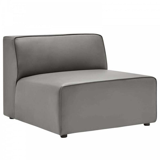 Mingle Vegan Leather Armless Chair, Gray