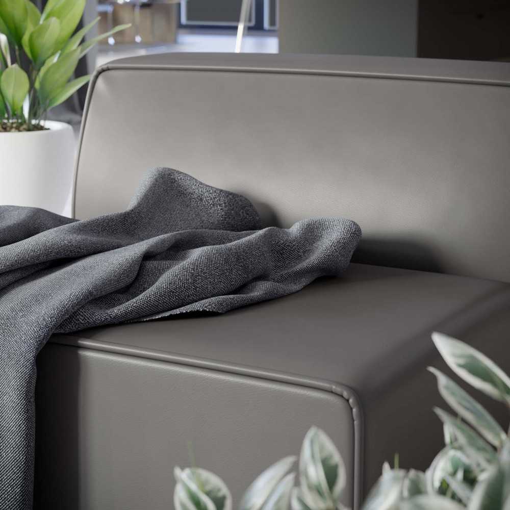 Mingle Vegan Leather Armless Chair, Gray