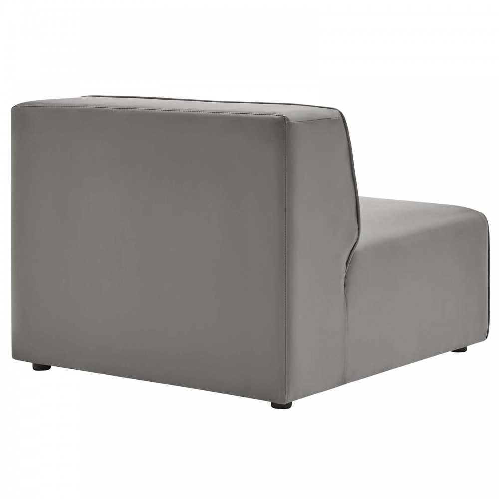 Mingle Vegan Leather Armless Chair, Gray