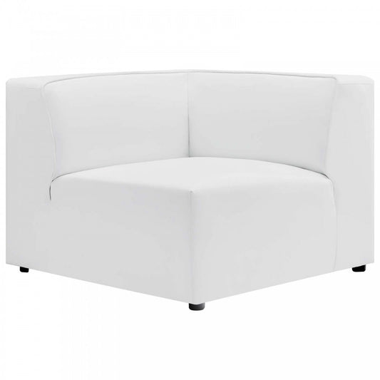 Mingle Vegan Leather Corner Chair, White