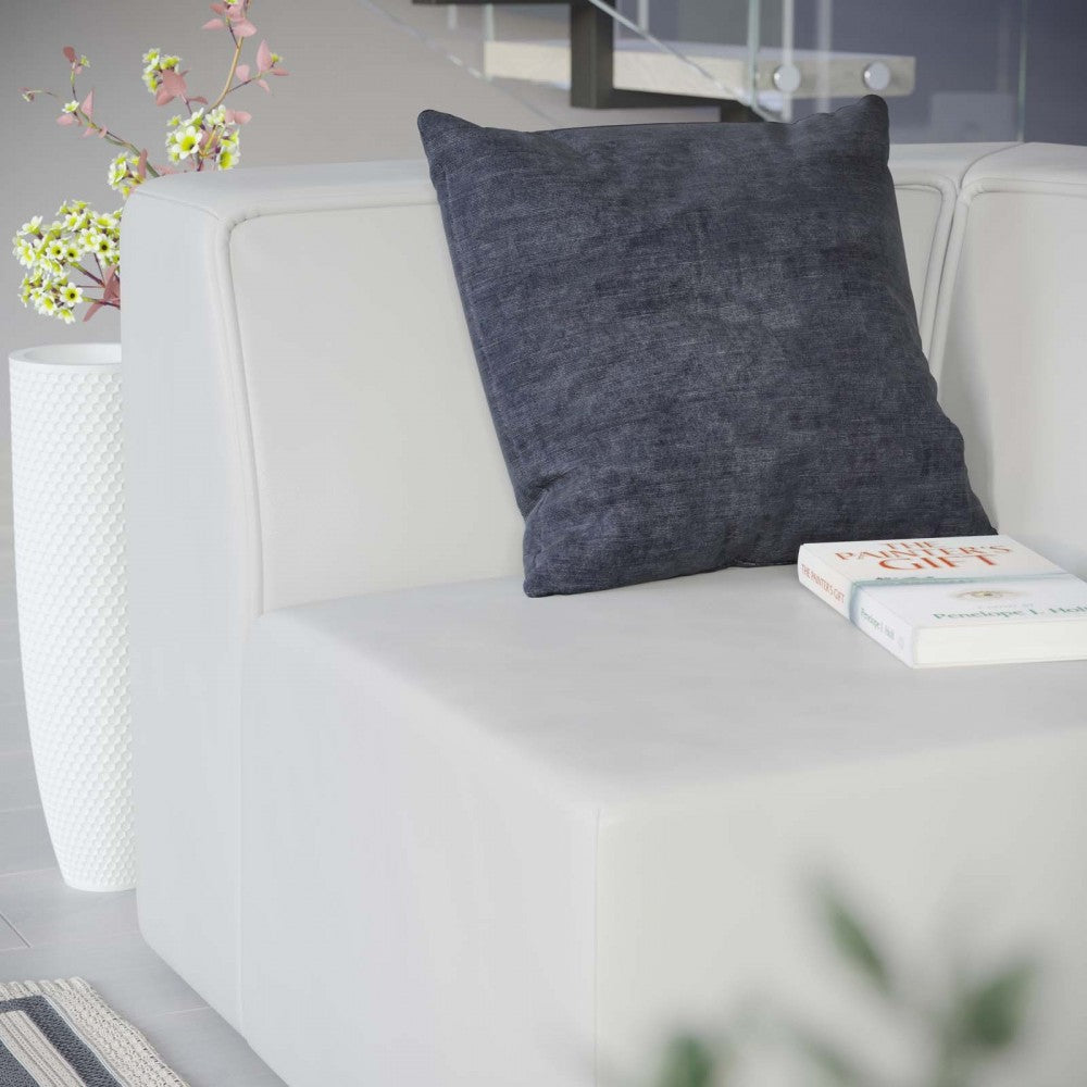 Mingle Vegan Leather Corner Chair, White