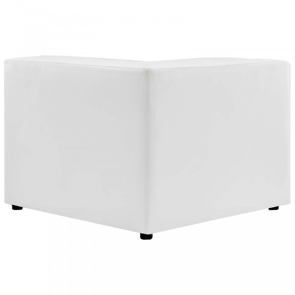 Mingle Vegan Leather Corner Chair, White