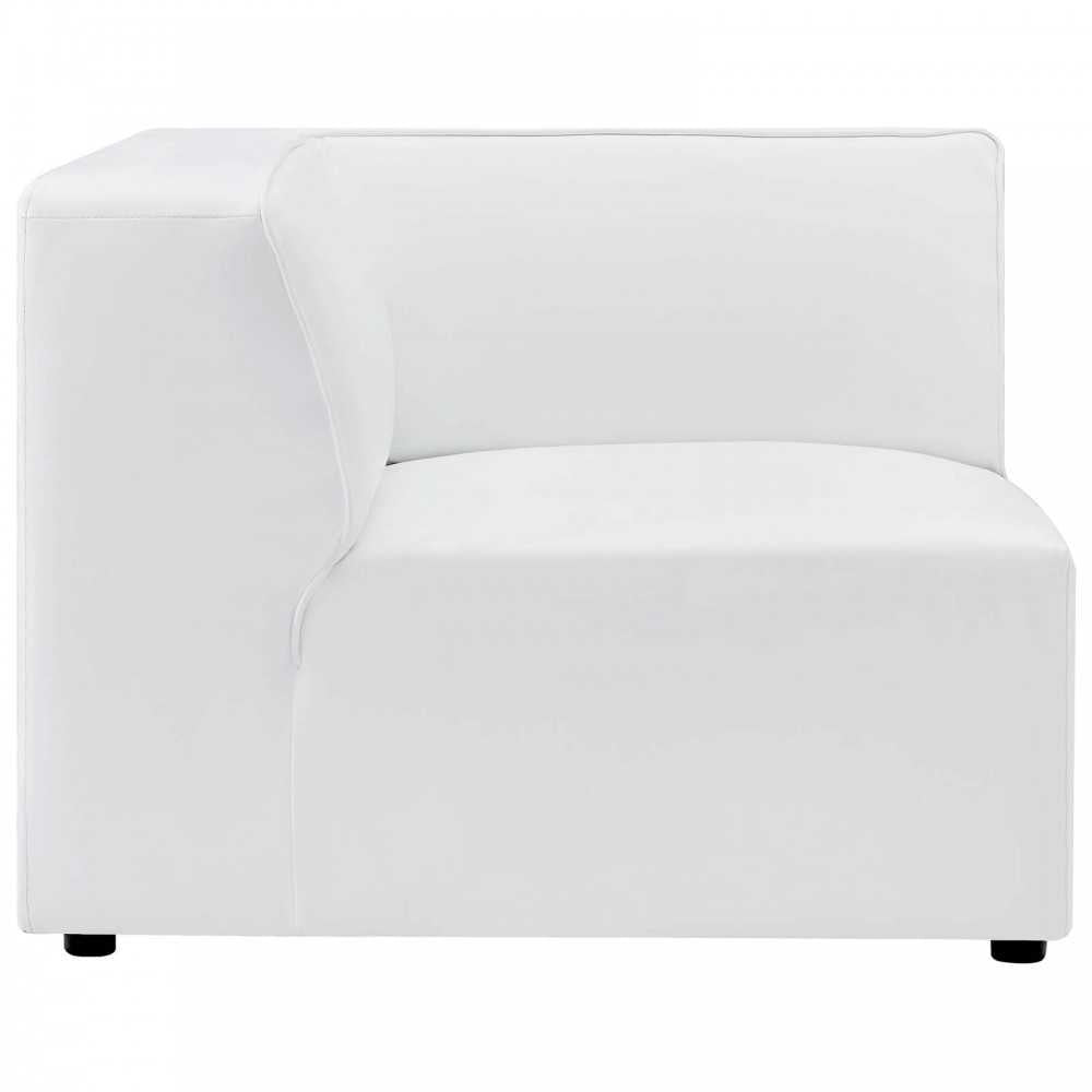Mingle Vegan Leather Corner Chair, White