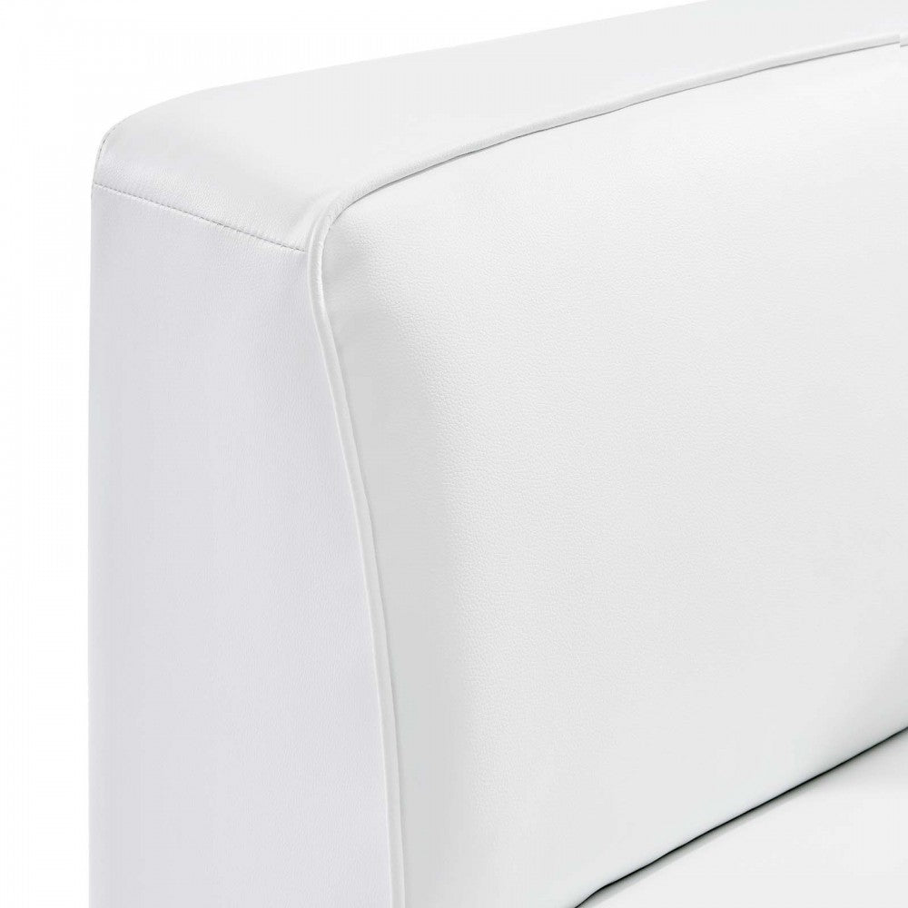 Mingle Vegan Leather Corner Chair, White