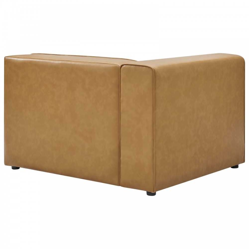 Mingle Vegan Leather Left-Arm Chair, Tan