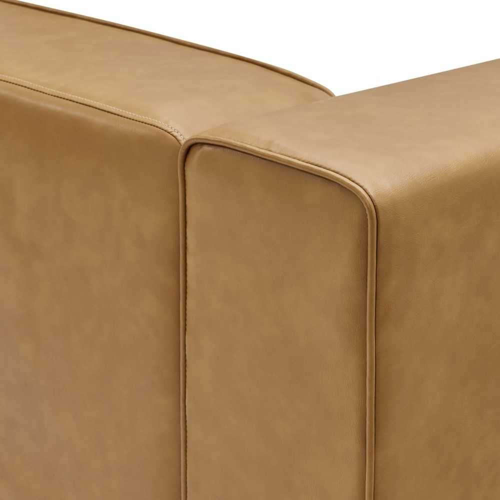 Mingle Vegan Leather Left-Arm Chair, Tan