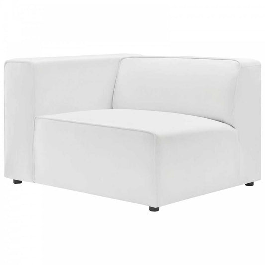 Mingle Vegan Leather Left-Arm Chair, White