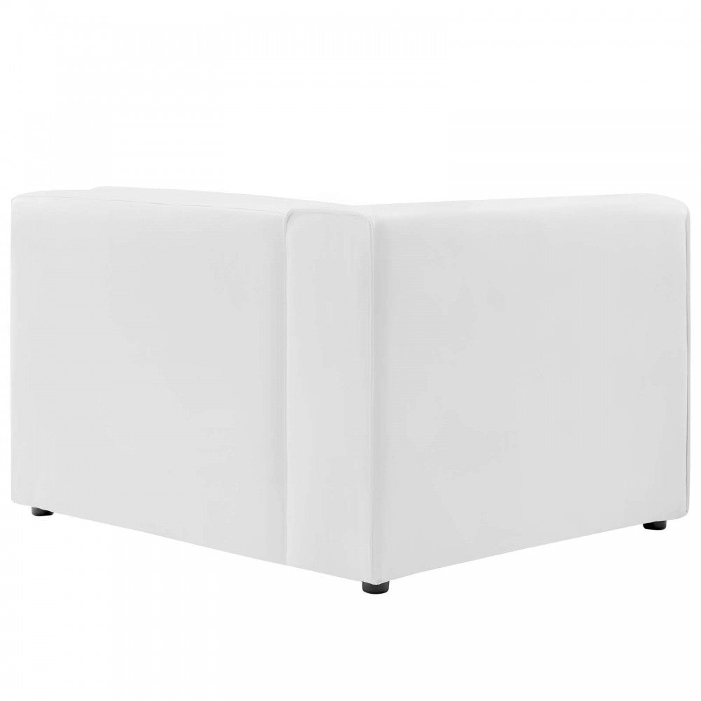 Mingle Vegan Leather Left-Arm Chair, White