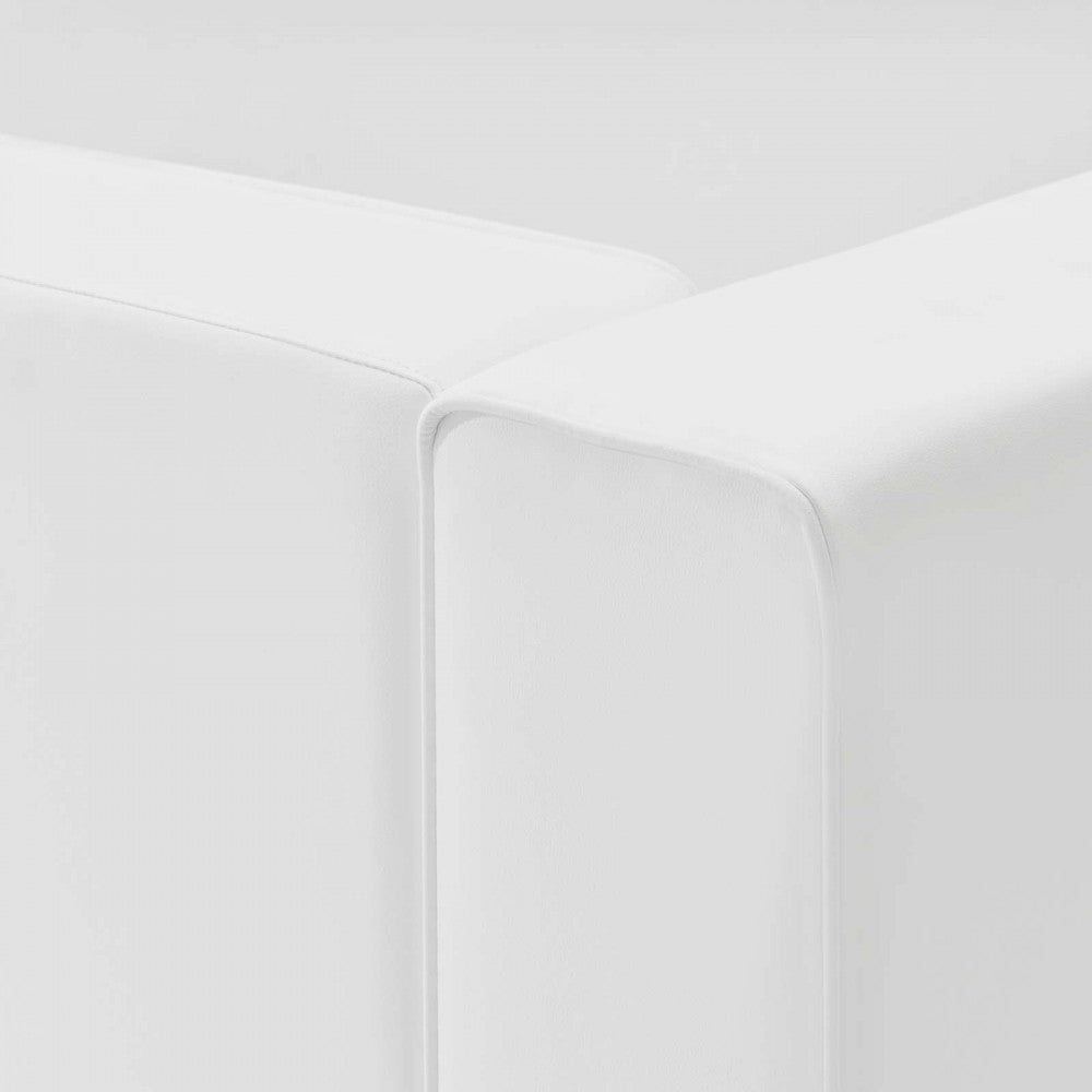 Mingle Vegan Leather Left-Arm Chair, White