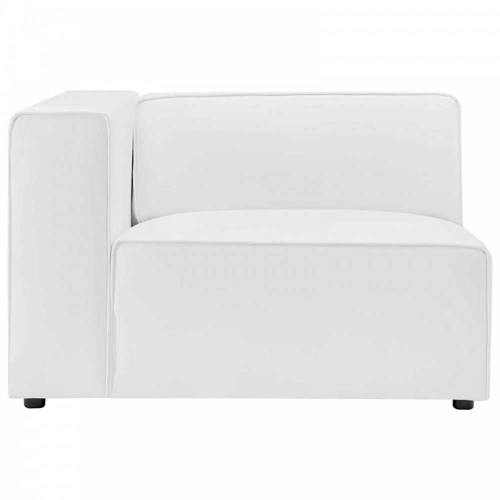 Mingle Vegan Leather Left-Arm Chair, White