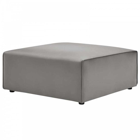 Mingle Vegan Leather Ottoman, Gray