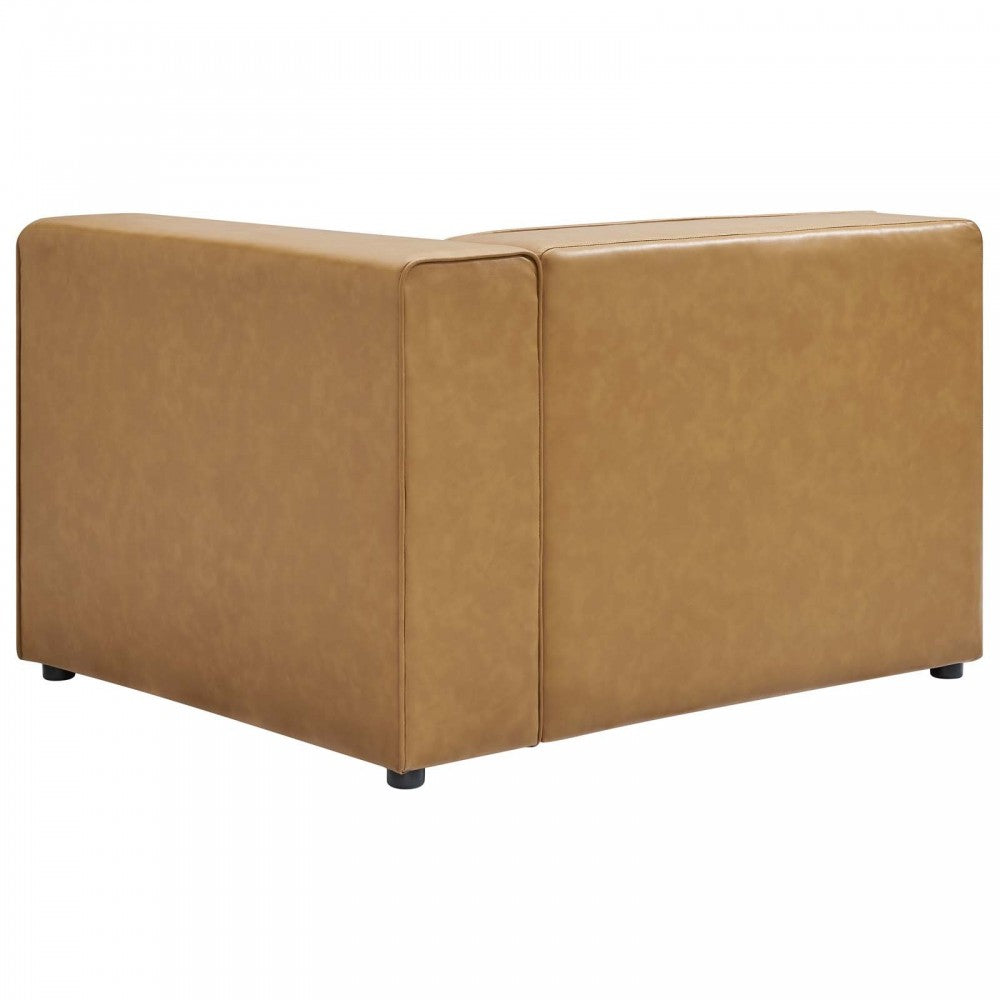 Mingle Vegan Leather Right-Arm Chair, Tan