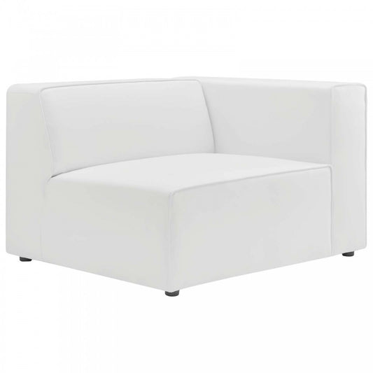 Mingle Vegan Leather Right-Arm Chair, White