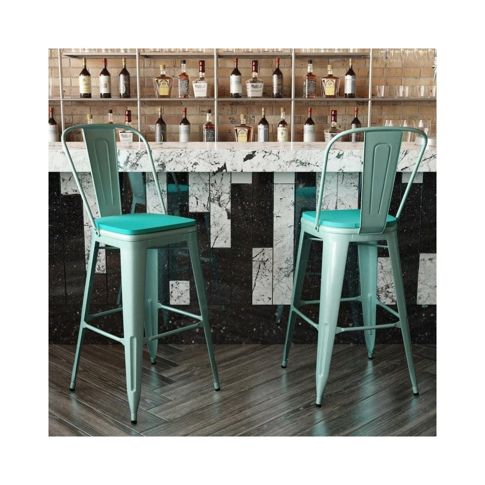 Mint Metal Stool-Mint Seat