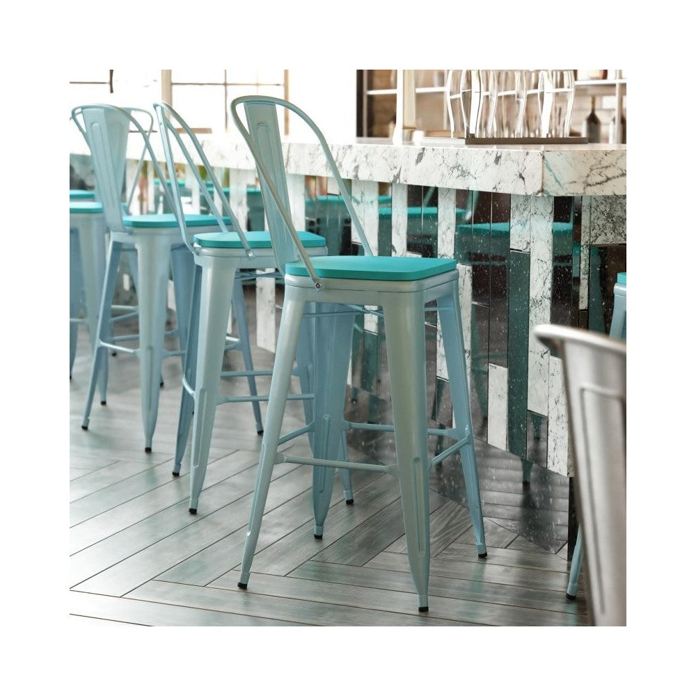 Mint Metal Stool-Mint Seat